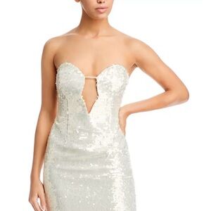 Bardot Jinxa Mini Dress in Nude (white) sequin